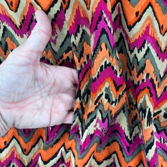 Masai Dress Womens Extra Large Pink Zig Zag Short Sleeve Lagenlook Knee Pockets - Picture 5 of 10